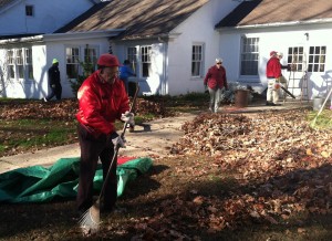 Long time member Elmer Brunk and 14 others raked leaves and did a fall clean up